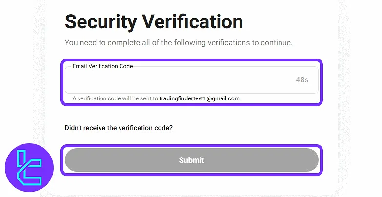 KuCoin email code submission form